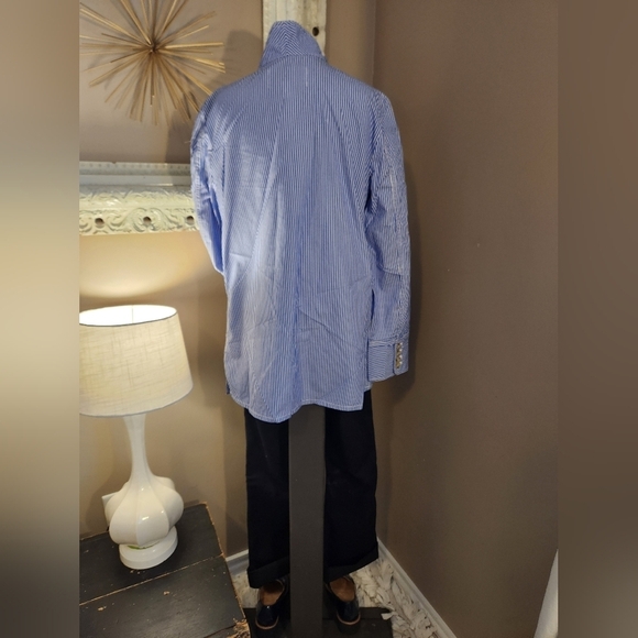 Women's Blue Striped Cotton J. Crew Blazer Size 4 - Picture 3 of 8